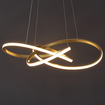 Alexia 25" Abstract Integrated LED Metal Adjustable Pendant - JONATHAN Y